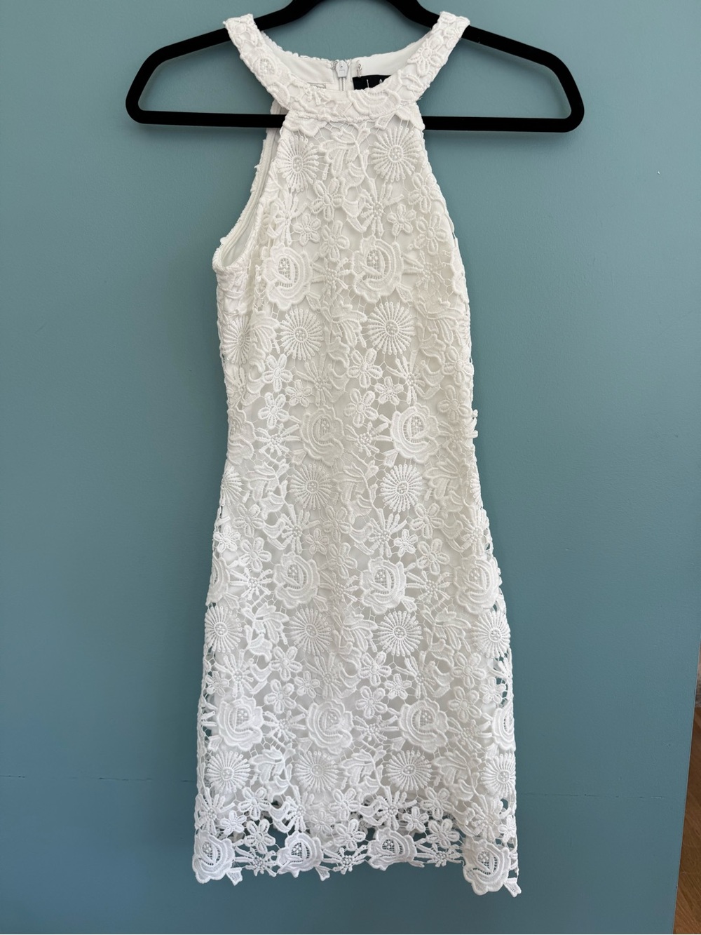 Lulu's White Lace Halter Midi Dress